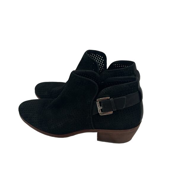 Sam Edelman black suede Paula perforated ankle boots - Picture 3 of 6